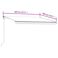 vidaXL Toldo retrátil automático 400x300 cm laranja e castanho