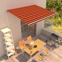 vidaXL Toldo retrátil manual 300x250 cm laranja e castanho