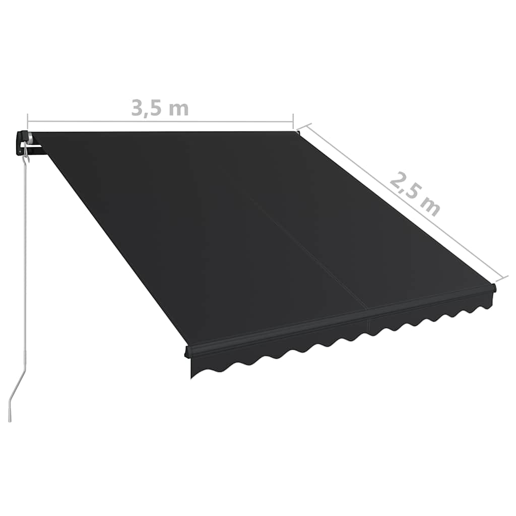 vidaXL Toldo retrátil manual 300x250 cm antracite