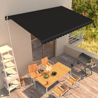 vidaXL Toldo retrátil manual 300x250 cm antracite
