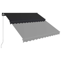 vidaXL Toldo retrátil manual c/ LED 300x250 cm antracite