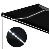 vidaXL Toldo retrátil manual c/ LED 300x250 cm antracite