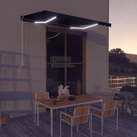 vidaXL Toldo retrátil manual c/ LED 300x250 cm antracite