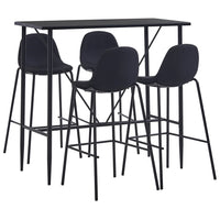 vidaXL 5 pcs conjunto de bar tecido cinzento-escuro