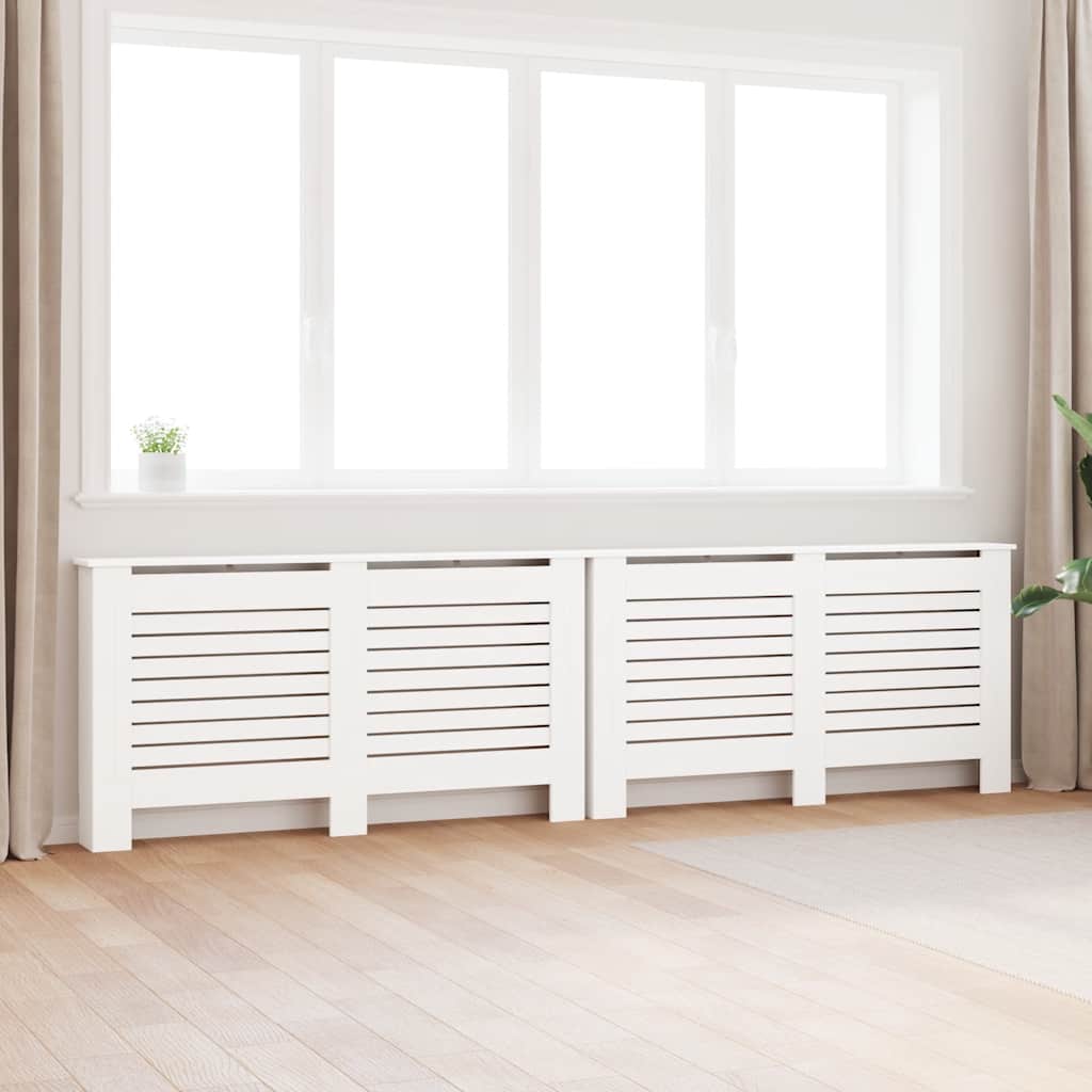 vidaXL Cobertura de radiador 112x19x81,5 cm MDF branco