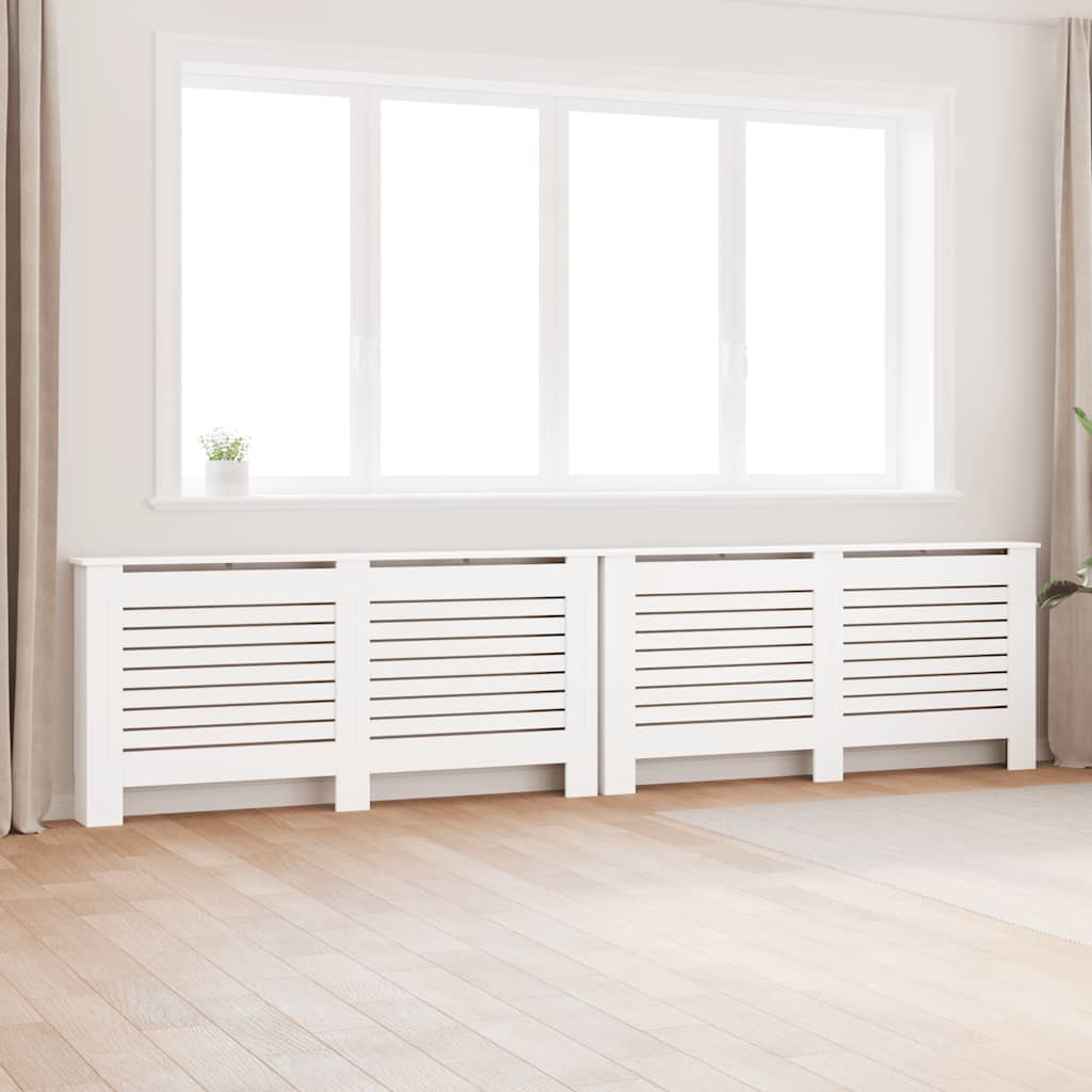 vidaXL Cobertura de radiador 112x19x81,5 cm MDF branco