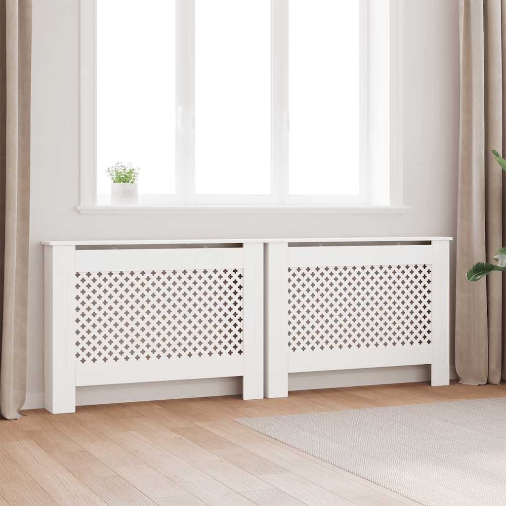 vidaXL Cobertura de radiador 112x19x81,5 cm MDF branco