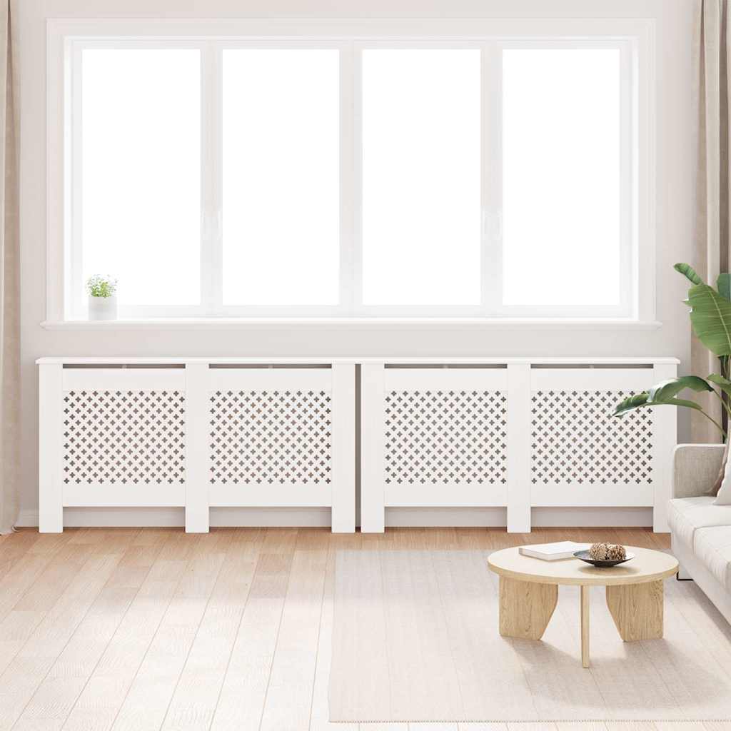 vidaXL Cobertura de radiador 112x19x81,5 cm MDF branco