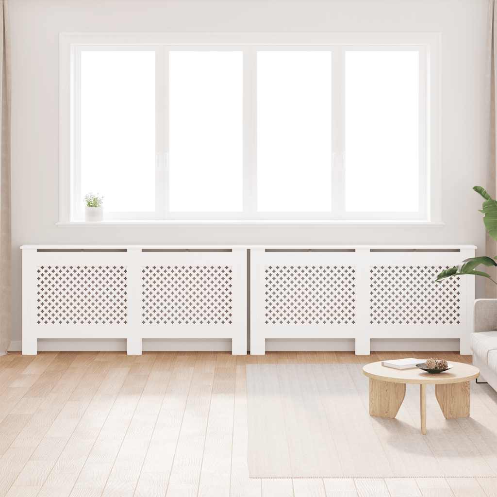 vidaXL Cobertura de radiador 112x19x81,5 cm MDF branco
