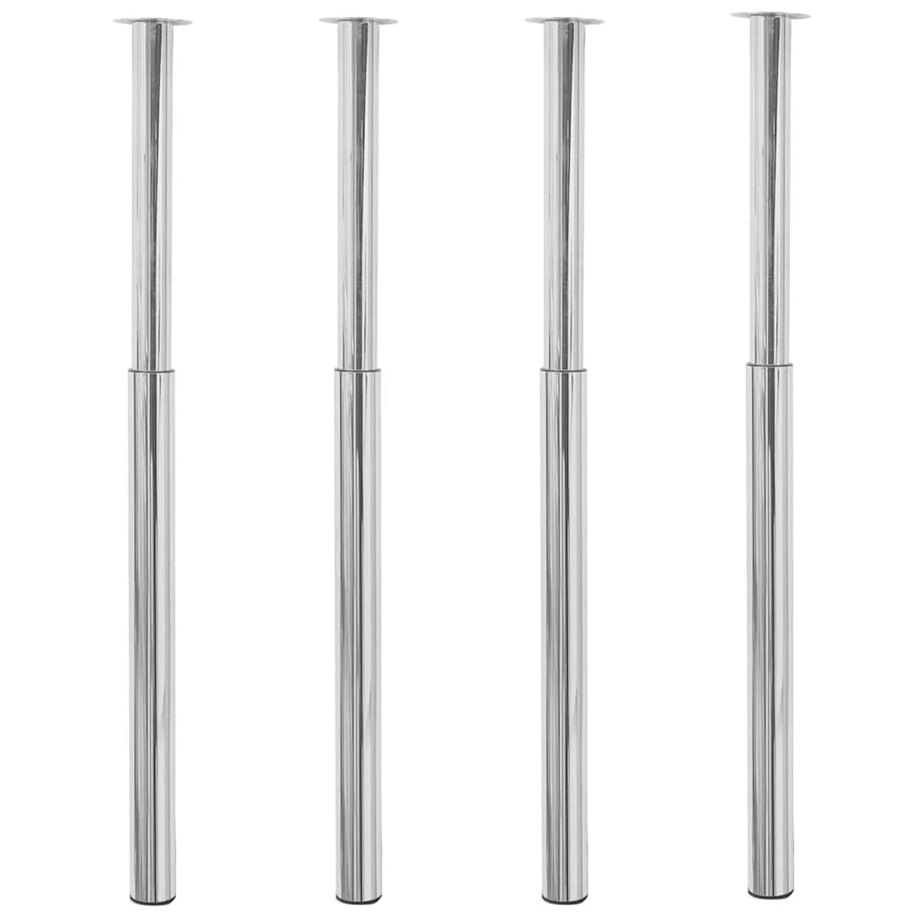 2 Pernas de mesa telescópicas, cromado 710 mm-1100 mm