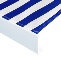 vidaXL Toldo motorizado com caixa 350x250 cm azul e branco