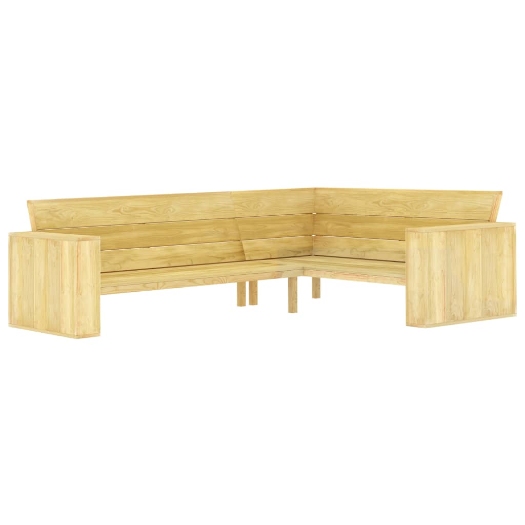 vidaXL 3 pcs conjunto móveis jardim madeira de pinho impregnada