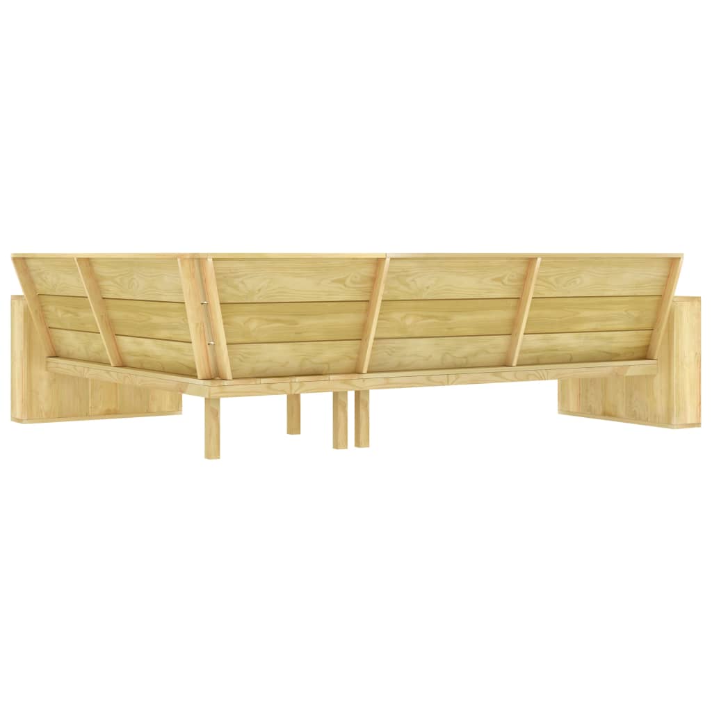 vidaXL 3 pcs conjunto móveis jardim madeira de pinho impregnada