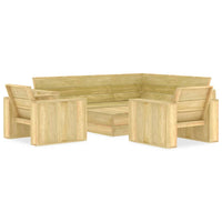vidaXL 3 pcs conjunto móveis jardim madeira de pinho impregnada