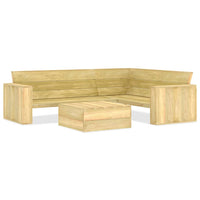 vidaXL 3 pcs conjunto móveis jardim madeira de pinho impregnada