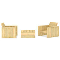 vidaXL 3 pcs conjunto móveis jardim madeira de pinho impregnada