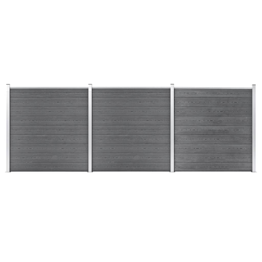 vidaXL Painel de vedação WPC 180x186 cm preto