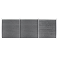 vidaXL Painel de vedação WPC 180x186 cm preto