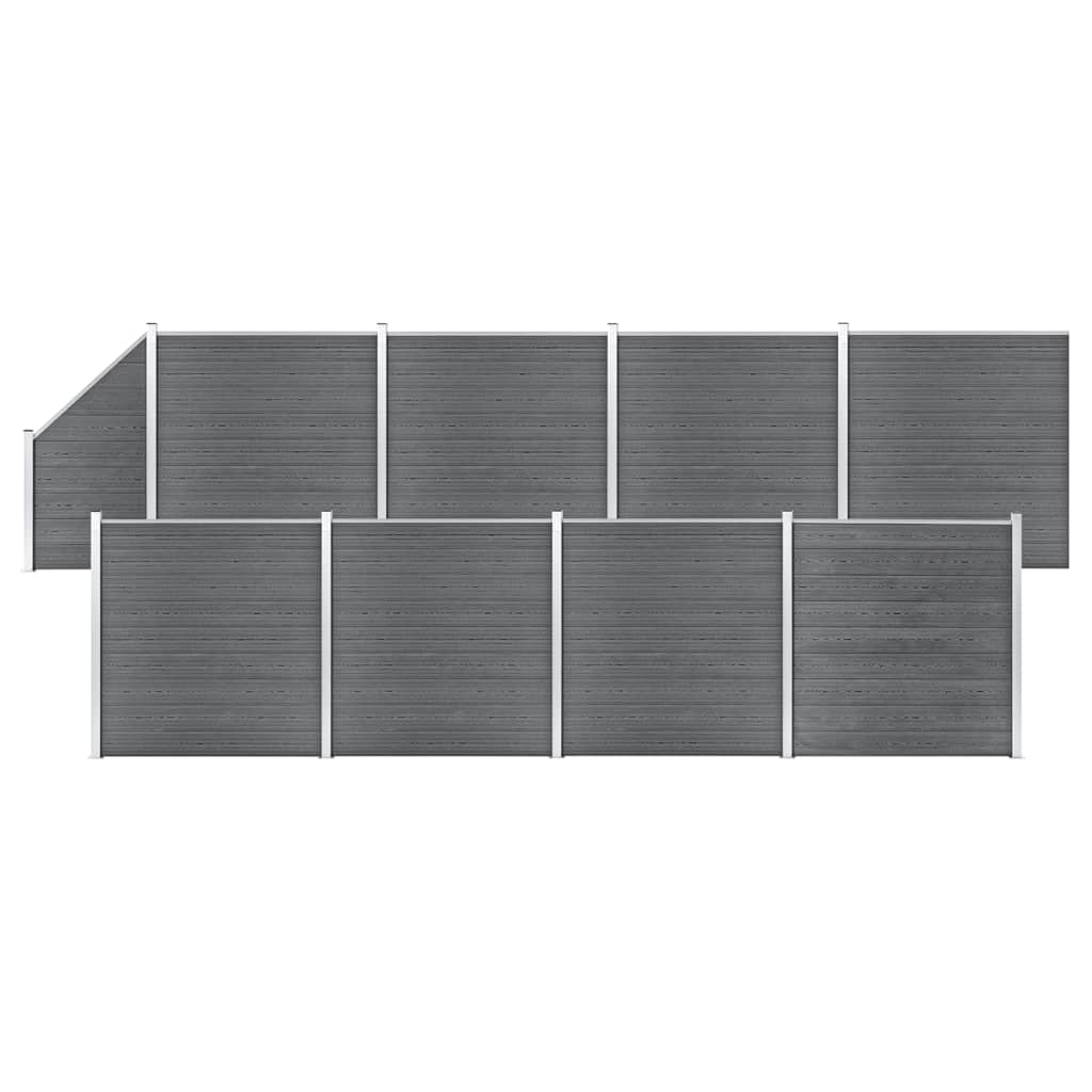 vidaXL Painel de vedação WPC 180x186 cm preto