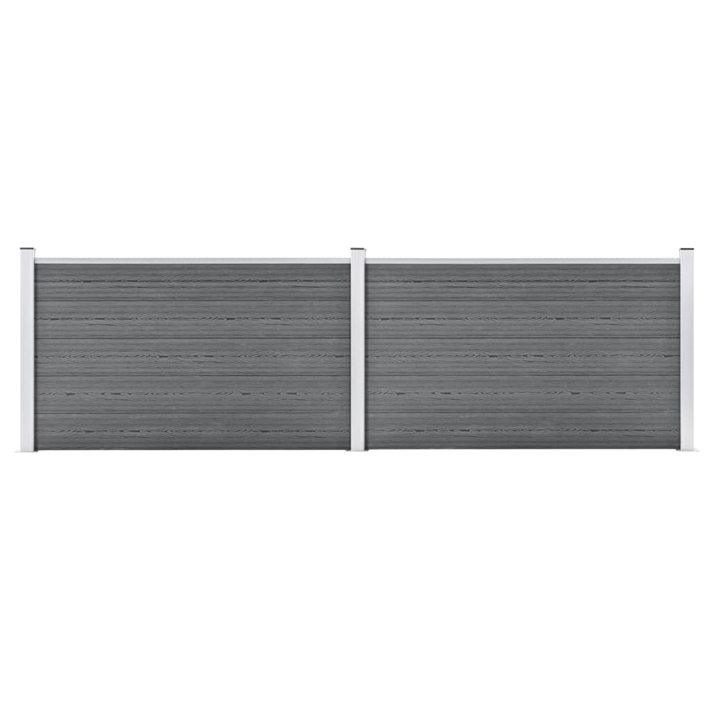 vidaXL Painel de vedação WPC 180x105 cm preto