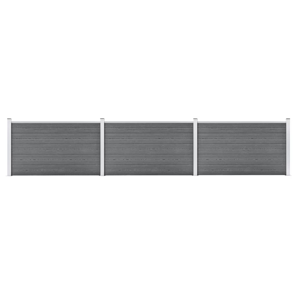 vidaXL Painel de vedação WPC 180x105 cm preto