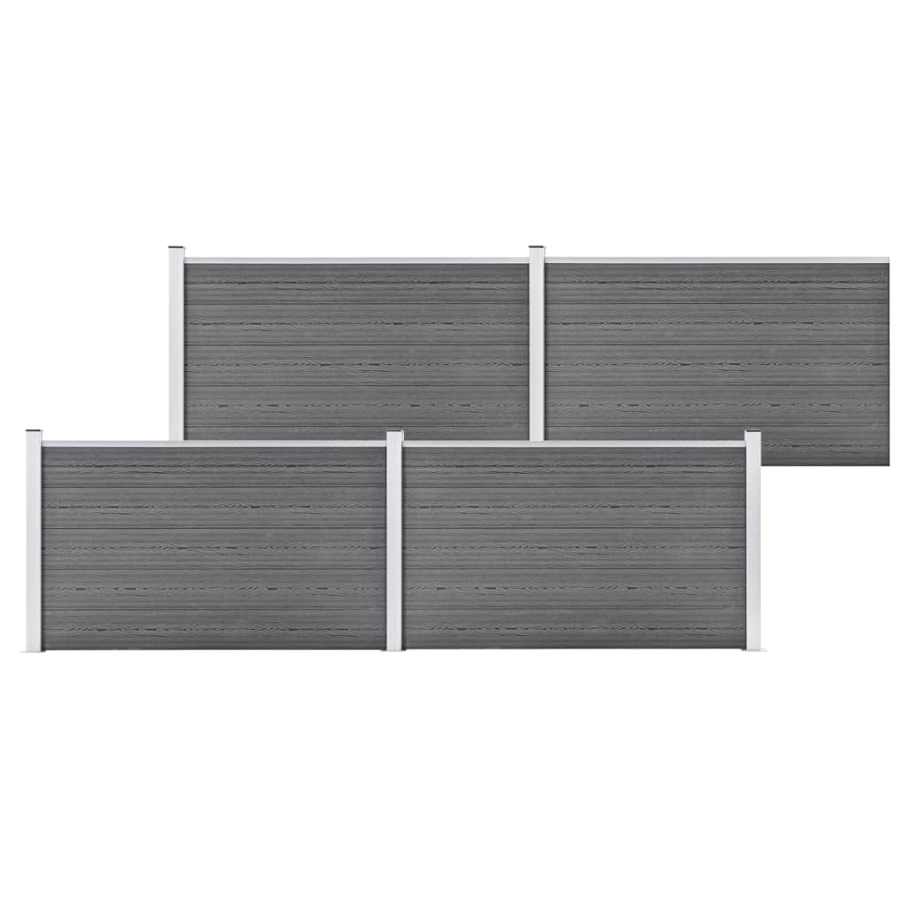 vidaXL Painel de vedação WPC 180x105 cm preto