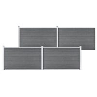 vidaXL Painel de vedação WPC 180x105 cm preto