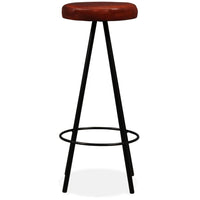 vidaXL 9 pcs conjunto de bar madeira de acácia maciça e couro genuíno