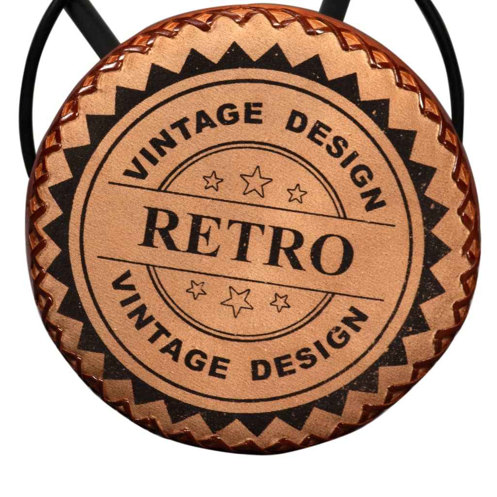 vidaXL 9 pcs conj. de bar madeira acácia maciça couro genuíno e lona