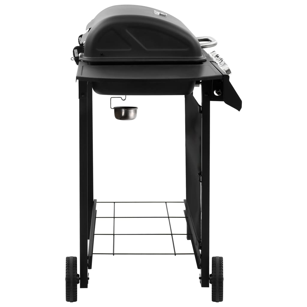 vidaXL Grelhador/barbecue a gás 4 discos preto