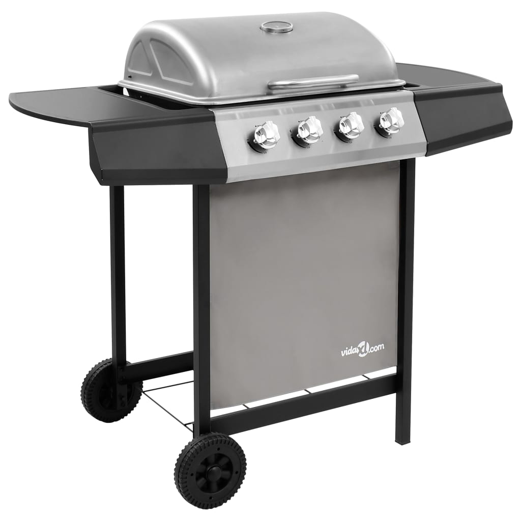 vidaXL Grelhador/barbecue a gás 4 discos preto