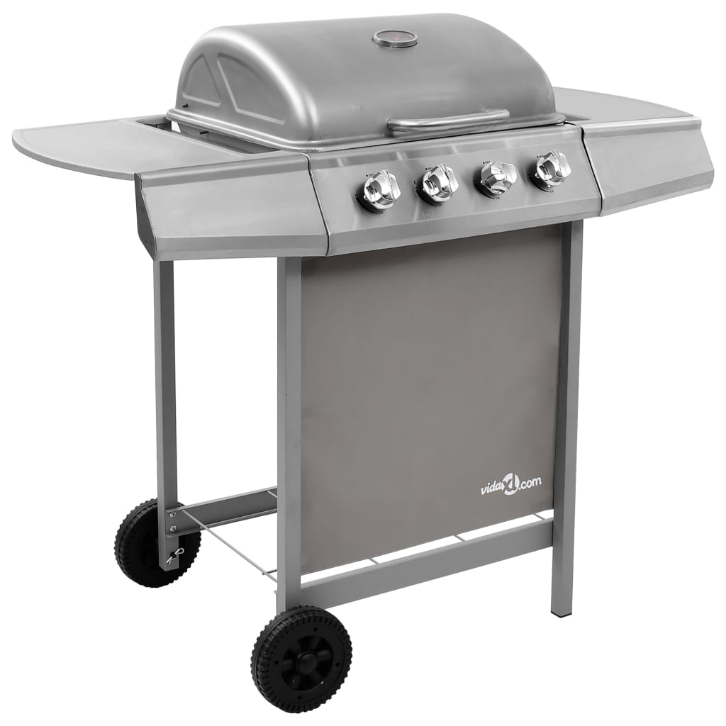 vidaXL Grelhador/barbecue a gás 4 discos preto