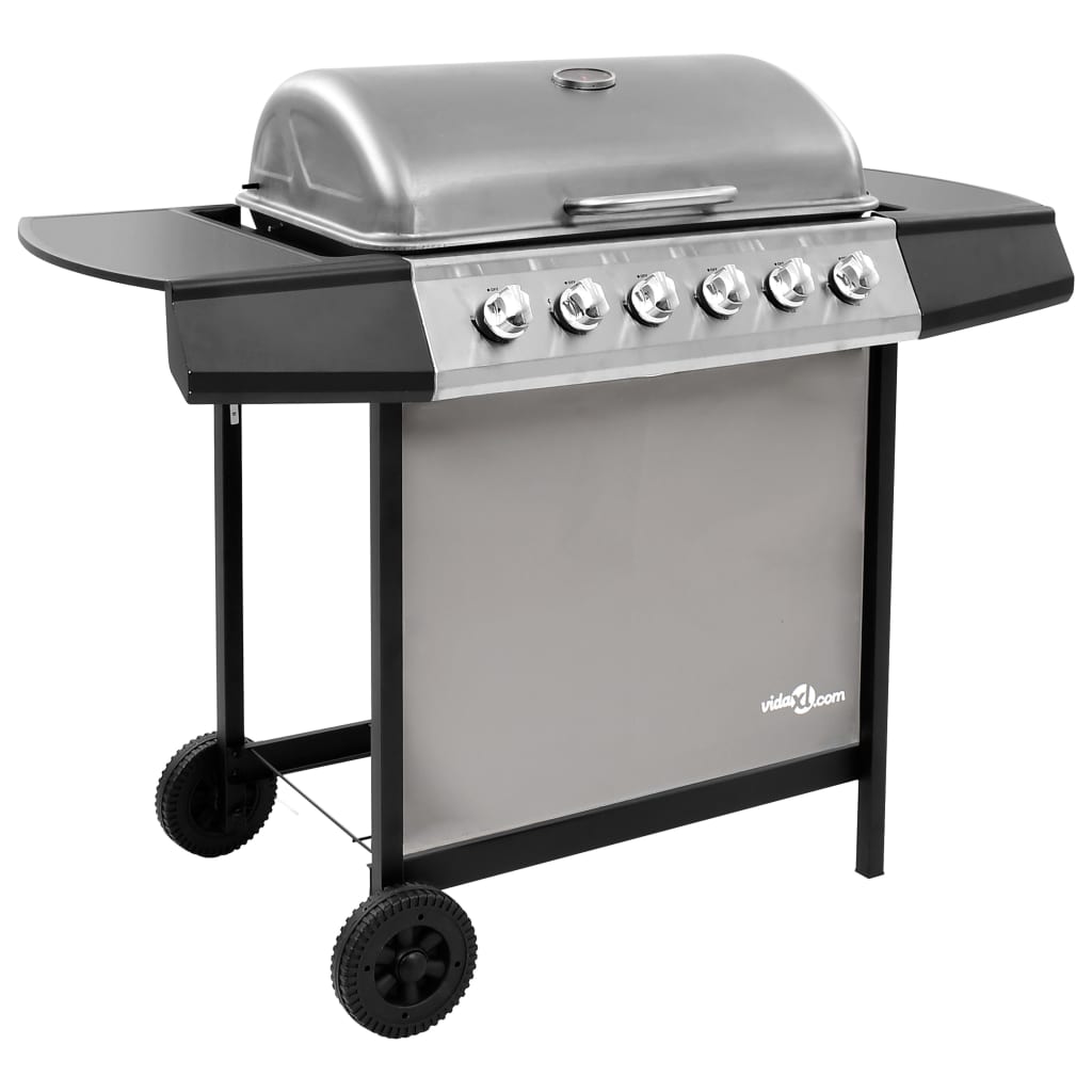 vidaXL Grelhador/barbecue a gás 4 discos preto