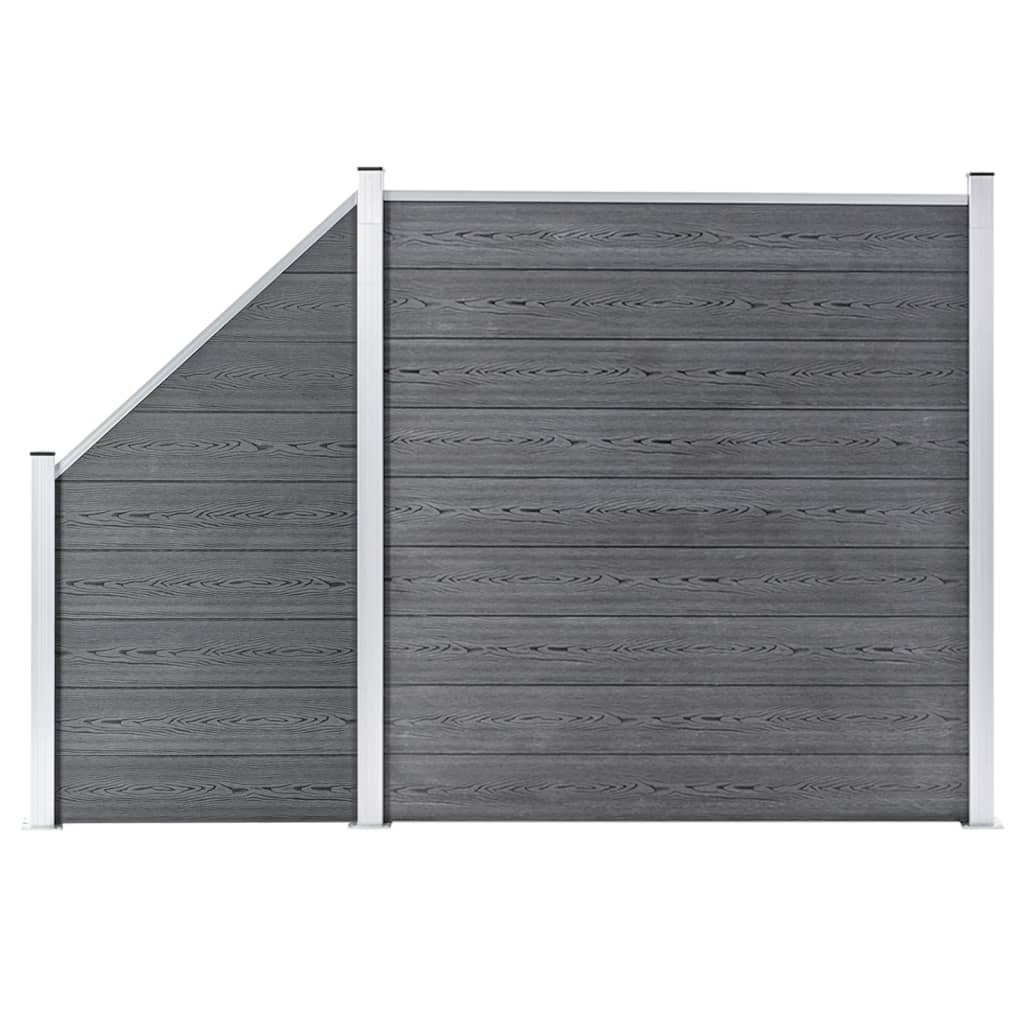vidaXL Painel de vedação WPC 180x186 cm preto