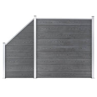 vidaXL Painel de vedação WPC 180x186 cm preto