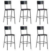 vidaXL Bancos de bar 2 pcs madeira compensada maciça e aço castanho