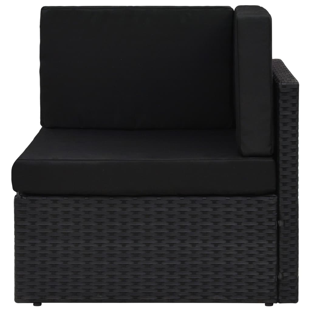 vidaXL 10 pcs conjunto lounge para jardim vime PE castanho