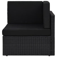 vidaXL 10 pcs conjunto lounge para jardim vime PE castanho
