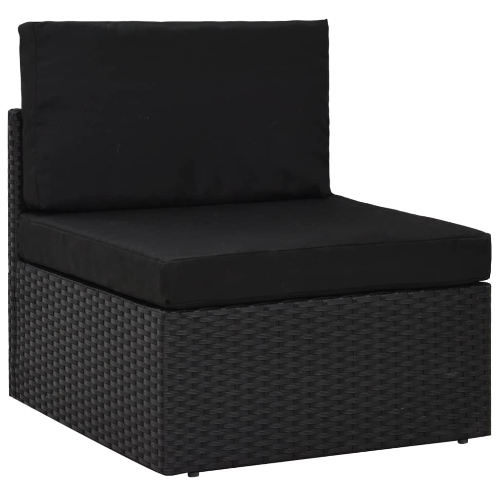 vidaXL 10 pcs conjunto lounge para jardim vime PE castanho