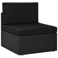 vidaXL 10 pcs conjunto lounge para jardim vime PE castanho