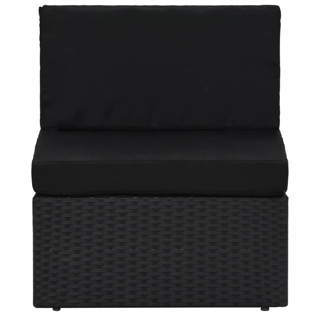 vidaXL 10 pcs conjunto lounge para jardim vime PE castanho