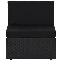 vidaXL 10 pcs conjunto lounge para jardim vime PE castanho