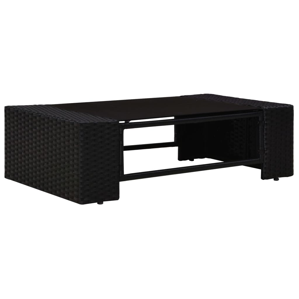 vidaXL 10 pcs conjunto lounge para jardim vime PE castanho