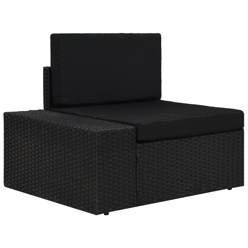 vidaXL 10 pcs conjunto lounge para jardim vime PE castanho