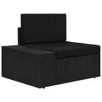 vidaXL 10 pcs conjunto lounge para jardim vime PE castanho