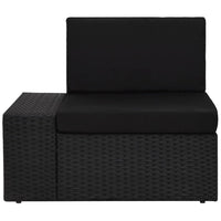 vidaXL 10 pcs conjunto lounge para jardim vime PE castanho