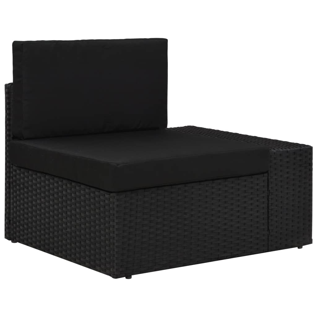 vidaXL 10 pcs conjunto lounge para jardim vime PE castanho