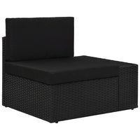 vidaXL 10 pcs conjunto lounge para jardim vime PE castanho