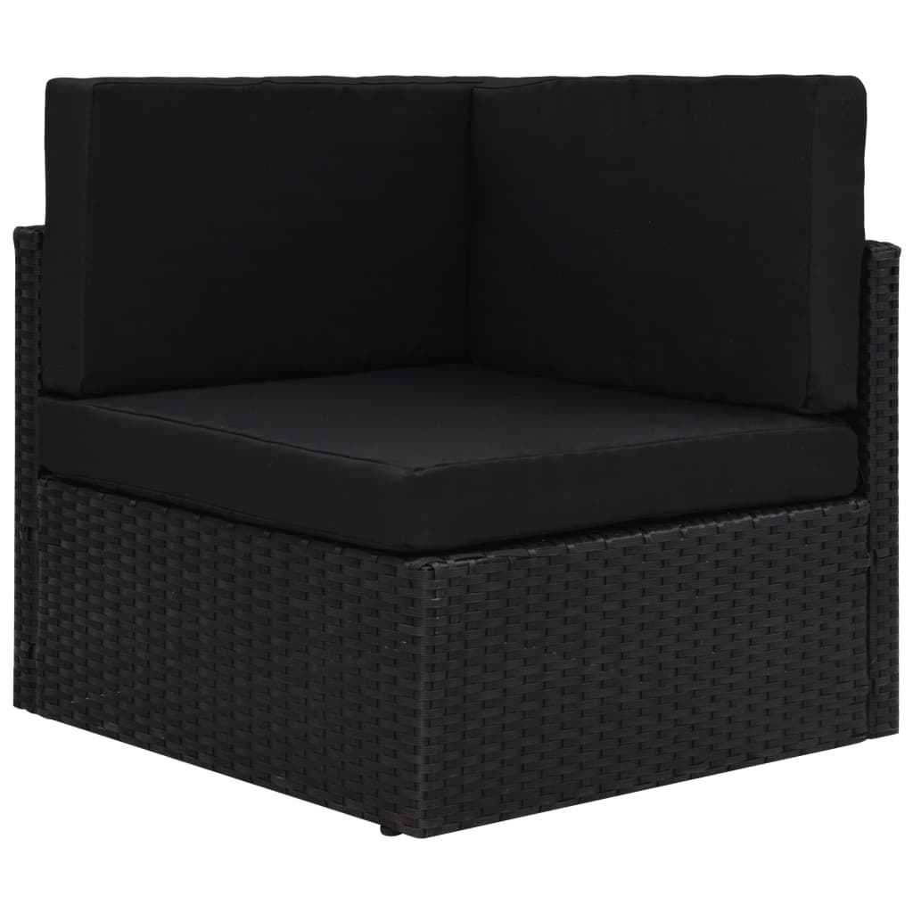 vidaXL 10 pcs conjunto lounge para jardim vime PE castanho