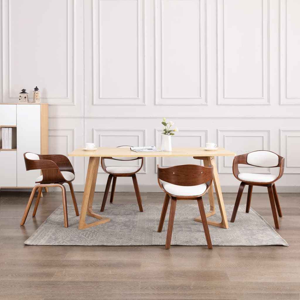 vidaXL Cadeiras jantar 2 pcs madeira curvada e couro artificial